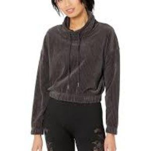 Ugg Gray Corduroy Ribbed Funnel Neck Cropped Swea… - image 1